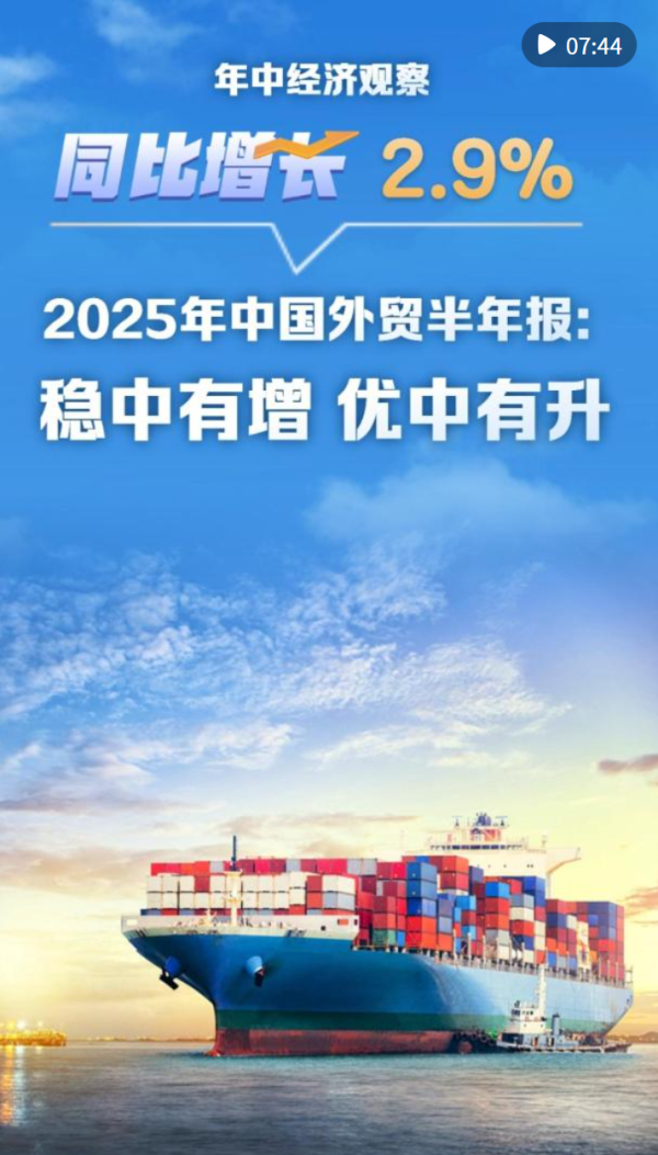 邦乾配倍 年中经济观察｜2025年中国外贸半年报：稳中有增 优中有升_大皖新闻 | 安徽网